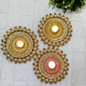 Elegant Intricate Patola Style Rangoli Mat for Diwali <b>Decors</b> Traditional Indian Design for Candle Holders & Wedding Centerpiece - Product Image 2
