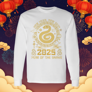 T-shirt à manches longues Année du Serpent 2025 – Vêtement promotionnel du Nouvel An Chinois du Zodiaque - Product Image 3