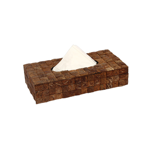 Boîte à mouchoirs décorative de serviettes de marque vintage Boîte à mouchoirs en coquille de noix de coco de qualité créative Accessoires de serviettes pour fête de mariage - Product Image 1
