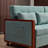 Canapé-lit modulaire en flanelle vert foncé de style rétro simple, confortable, en tissu, pour hôtel, salon