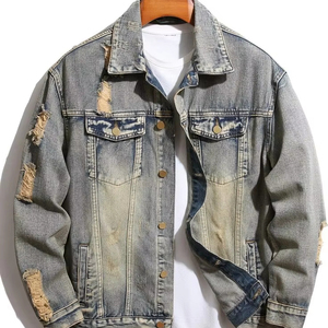 Meilleures tendances de veste en jean pour hommes Distressed Vintage Stylish and Durable Versatilité Maîtriser le look Vestes en jean pour hommes - Product Image 1