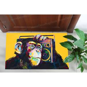 Funny Monkey <b>Rug</b>, Printed <b>Rug</b>, Luxury <b>Rug</b>, Yellow <b>Rug</b>, Bedroom <b>Rug</b>,Luxury Velvet <b>Rug</b> - Product Image 1