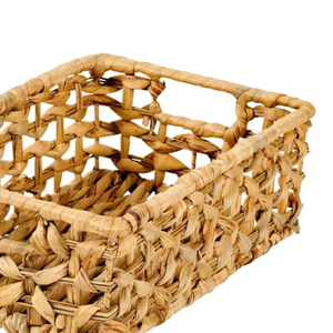 Cesta de almacenamiento de jacinto de agua artesanal sin asas para decoración del hogar con cesta tejida a mano de diseño elegante - Product Image 4