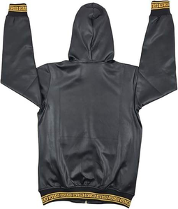 Premium Men Leather Tracksuit 2 Piece Set High Quality Slim Fit Leather Jacket Trouser Wholesale Custom Sportswear - Product Image 4