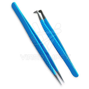 Pince à épiler à pointe en fibre pour cils, instruments de beauté, prix de gros - Product Image 2