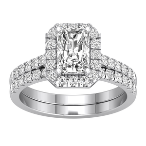 Bague de mariage en or massif 9 carats pour femme, diamant de laboratoire taille radiant, 1,66 carats, couleur EF, cadeau de fiançailles de luxe, certifié IGI - Product Image 2