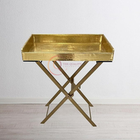 Stock disponible chariots de bar pliants modernes Rolling Gold donne un look de luxe à l'hôtel, à la maison et au restaurant
