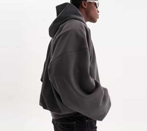 2025 sudaderas con capucha para hombre lavadas con ácido de gran tamaño de corte holgado de alta calidad gran oferta sudaderas con capucha lavadas con ácido de diseño único sólido para hombre - Product Image 4