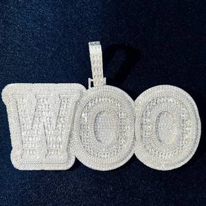 Pendentif en or massif 14K Hip Hop VVS Lab Grown Diamond Pendentif nom personnalisé FTM Iced CVD Diamond pour hommes Fine Jewelry for - Product Image 2