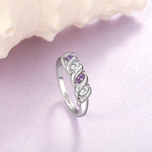 Bague Jeulia en platine avec pierres de naissance en grappe taille marquise pour femme, idéale pour un anniversaire - Product Image 5
