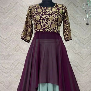 2024 Newly Released Anarkali Lehenga <b>Dress</b> Hand Zari Embroidery Crystal Glass Beads Dabka Work Lace/Button <b>Sequined</b> Diamonds - Product Image 1