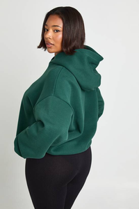 Fabrication en gros de sweat-shirts pour femmes, 100% coton, polaire léger, respirant, impression de logo personnalisée sur le devant - Product Image 2