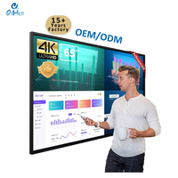 Tableau interactif intelligent 4K, écran tactile, panneau Android OPS, tableau blanc numérique, école, réunion, formation, bureau