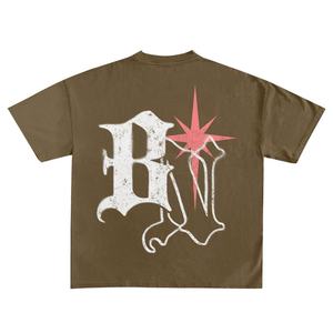 100% haute qualité à la mode élégant gris couleur soleil fané personnalisé propre Logo conception imprimé coton col rond t-shirts pour hommes - Product Image 6