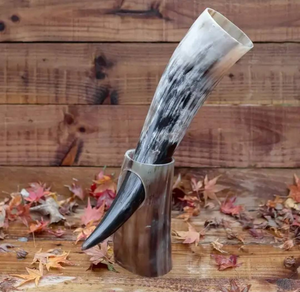 Cuerno de búfalo Real artesanal Natural con temática vikinga de alta calidad de la India excelente trabajo hecho a mano y estilo Animal cuerno para beber pulido - Product Image 3