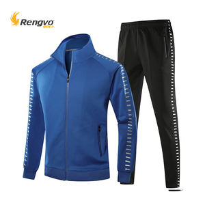 Chándal para hombre, conjunto de 2 piezas, transpirable, de secado rápido, ligero, a la moda, estampado, tira reflectante, Sudadera con capucha, pantalones deportivos de otoño - Product Image 4