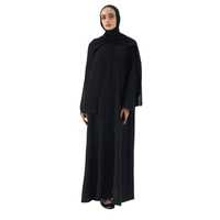 Nouvelle Abaya Islamique Modeste pour Femme 2025, Ouverte sur le Devant, Longueur Ras du Sol, Coupe Ample, Col et Manches Longues, Infroissable, Faite à la Main, en Georgette/Nida