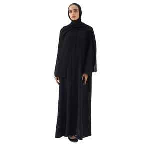 Nouvelle Abaya Islamique Modeste pour Femmes 2025, Ouverture Devant, Tissu Georgette/Nida, Anti-Froissage, Design Luxe Fait Main - Product Image 1