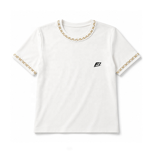 Camiseta de algodón lisa para mujer, manga corta, cuello redondo, suave, informal, con logo personalizado, ropa de moda, venta al por mayor, camiseta para mujer - Product Image 3