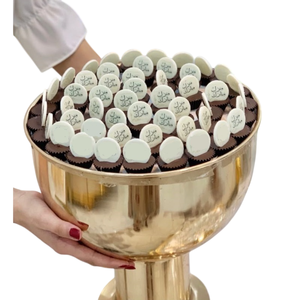 Bol à dessert en métal au design élégant, couleur personnalisée, chocolat, service moderne de luxe, fait à la main, occasions spéciales de mariage, dessus de table - Product Image 6