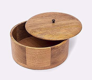 Marmite en bois classique avec taille personnalisable Accueil Hôtel Restaurant Ustensiles de cuisine pour Chapati Plat de service DécoratifCasseroles chaudes - Product Image 2