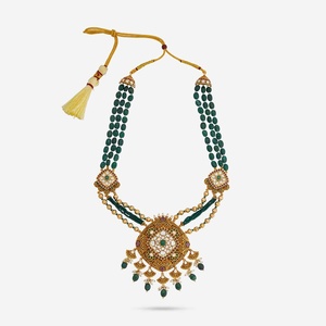 Antique Style Alloy <b>Necklace</b> Trendy Chains with Beads 187961 Number Pattern for Wedding - Product Image 4