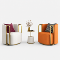 Ensemble de fauteuils pivotants en PU léger, design minimaliste moderne pour salon, hôtels et clubs, mobilier de salon décontracté en trois pièces