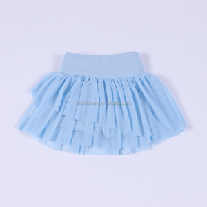 Falda de tenis para niñas, falda de malla de verano transpirable con pantalones cortos incorporados para tenis y danza, logotipo personalizado, MOQ bajo - Product Image 3