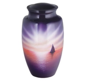 Urna de cremación para adultos Sunset Sail, urna de escena de playa para cenizas humanas, urna de cremación con tema náutico para marineros - Product Image 5