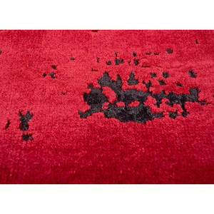 Alfombra Kavi de Lana y Seda de Bambú Anudada a Mano, Diseño Abstracto Rojo Naranja Teoría del Caos, Rectangular para el Hogar, Pasillo, para Adolescentes - Esk-328 - Product Image 3