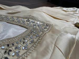 Traje Anarkali Salwar con estampado de gran vuelo, estilo cuello en V, largo hasta el suelo, 3 metros, estilo actriz de series de televisión, el más hermoso, para uso adulto. - Product Image 5