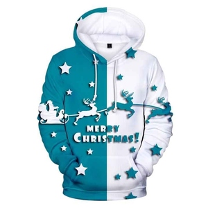 2025 Unisex Feliz Navidad Impreso 100% Algodón Fleece Hoodie OEM Personalizable Loose Fit Winter Christmas Solid Hoodie Venta caliente - Product Image 2