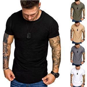 Camiseta de gran tamaño con hombros caídos para hombre de alta calidad, ropa de calle de peso pesado de algodón con estampado de Jersey de patrón sólido, venta al por mayor - Product Image 2