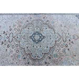 Alfombra Vintage de 3.5x5.6 pies, Alfombra Floral Azul Marrón de Lana - Product Image 5