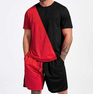 Top hommes décontracté respirant Streetwear 2 pièces ensemble haute qualité imprime à manches courtes t-shirt et short pour l'été - Product Image 5