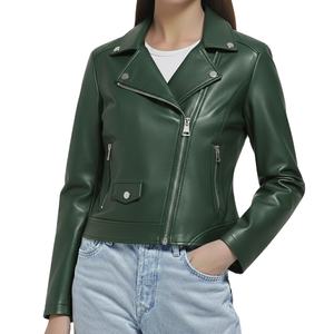 Veste d'hiver pour femme de luxe, taille ajustée, design personnalisé, nouveau style, cuir véritable de qualité supérieure, col montant uni, fermeture éclair - Product Image 2