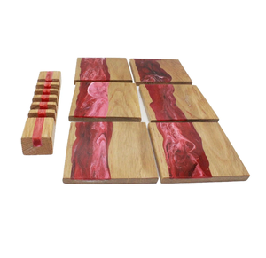 Sous-verre en bois de résine New Look pour bureau et vaisselle, sous-verre en résine pour vente personnalisée - Product Image 5