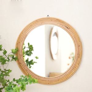 Espejo redondo bohemio hecho a mano para decoración de pared, lo mejor de Indonesia, artesanía de vidrio de madera saludable para uso doméstico y en el baño - Product Image 6