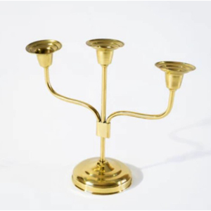 Wedding <b>Decor</b> Brass <b>Gold</b> Metal 5 Arm Candelabra Candle Holder With Mother Of Pearl Inlay Candle Stand For Dining Table & Events - Product Image 2