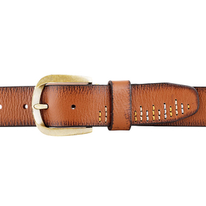 Cinturón de piel auténtica para hombre, Cinturón de piel 100% Animal, personalizado, clásico, Vintage, con hebilla - Product Image 3