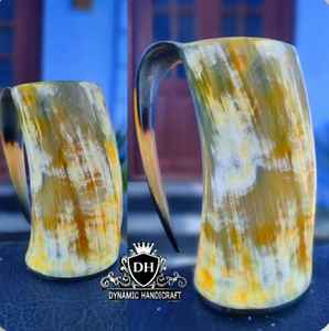 Taza de cuerno Real de calidad de exportación, vasos medievales decorativos de estilo vikingo para festivales, aniversarios, artesanías naturales, regalos - Product Image 1