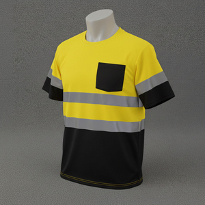 Camiseta de Seguridad de Alta Visibilidad Personalizada 2026, Camiseta de Trabajo Transpirable de Manga Corta para Construcción, Ropa de Trabajo de Alta Visibilidad para Hombre - Product Image 6