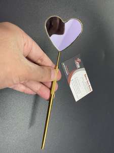 Red Gold Black Pink <b>Nude</b> Custom Color Coated Stainless Steel Heart Shape Eyelash Mirror Lash Inspection Makeup Mirrors - Product Image 4