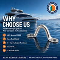 Œil de fixation en acier inoxydable 316 pour bimini marin, 6*60mm, sangle d'attache, boucle de pont, accessoires de quincaillerie pour yacht et bateau