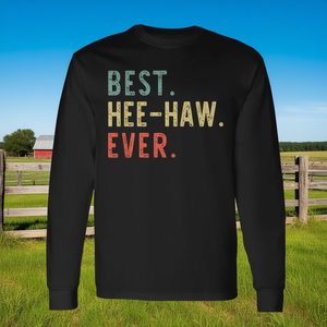 Cool Vintage Best Hee-Haw T-shirt à manches longues, vêtements promotionnels adaptés aux familles - Product Image 3