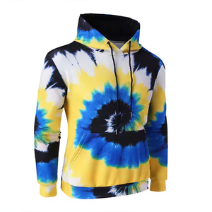 Personalizado Tallas grandes Ropa de invierno Bordado Basics Algodón Mezclado Tie-Dye Sudaderas con capucha Manga larga Fleece Casual Sudaderas - Product Image 6