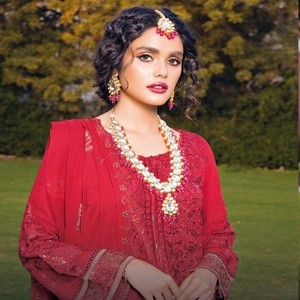 Costumes en mousseline de soie brodés lourds de marque originale pakistanaise ensemble de 3 pièces MI création Volume Nigar vêtements de mariage Salwar vêtements de fête - Product Image 6
