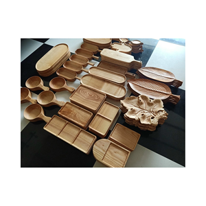 Vente chaude plateau en bois pour thé café fruits dessert gâteau collation bonbon eau plateau en bois rond en gros plateau en bois en vrac - Product Image 6