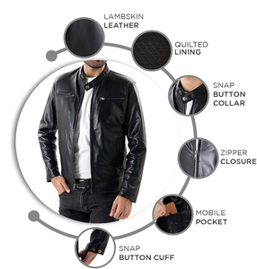 Best Selling Men's Stylish <b>Canvas</b> <b>Jacket</b> Lightweight Classic Genuine Leather Different Colors Top Selling Classic Genuine - Product Image 6