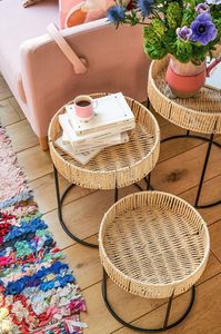 Best-seller Napperons de table en rotin de base faits à la main Napperons ronds Décoration en rotin pour cuisine et salle à manger Réglage occasionnel de la maison - Product Image 2